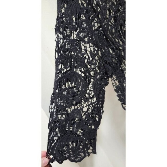 Adiva Elegant Black Lace Mesh Floral Sheer Top Gothic Romantic Evening Blouse 2X - Picture 5 of 6